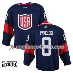 Adidas Maillot de Hockey États-Unis Joe Pavelski 8 Coupe du monde de hockey sur glace 2016 Bleu Premier - Enfant